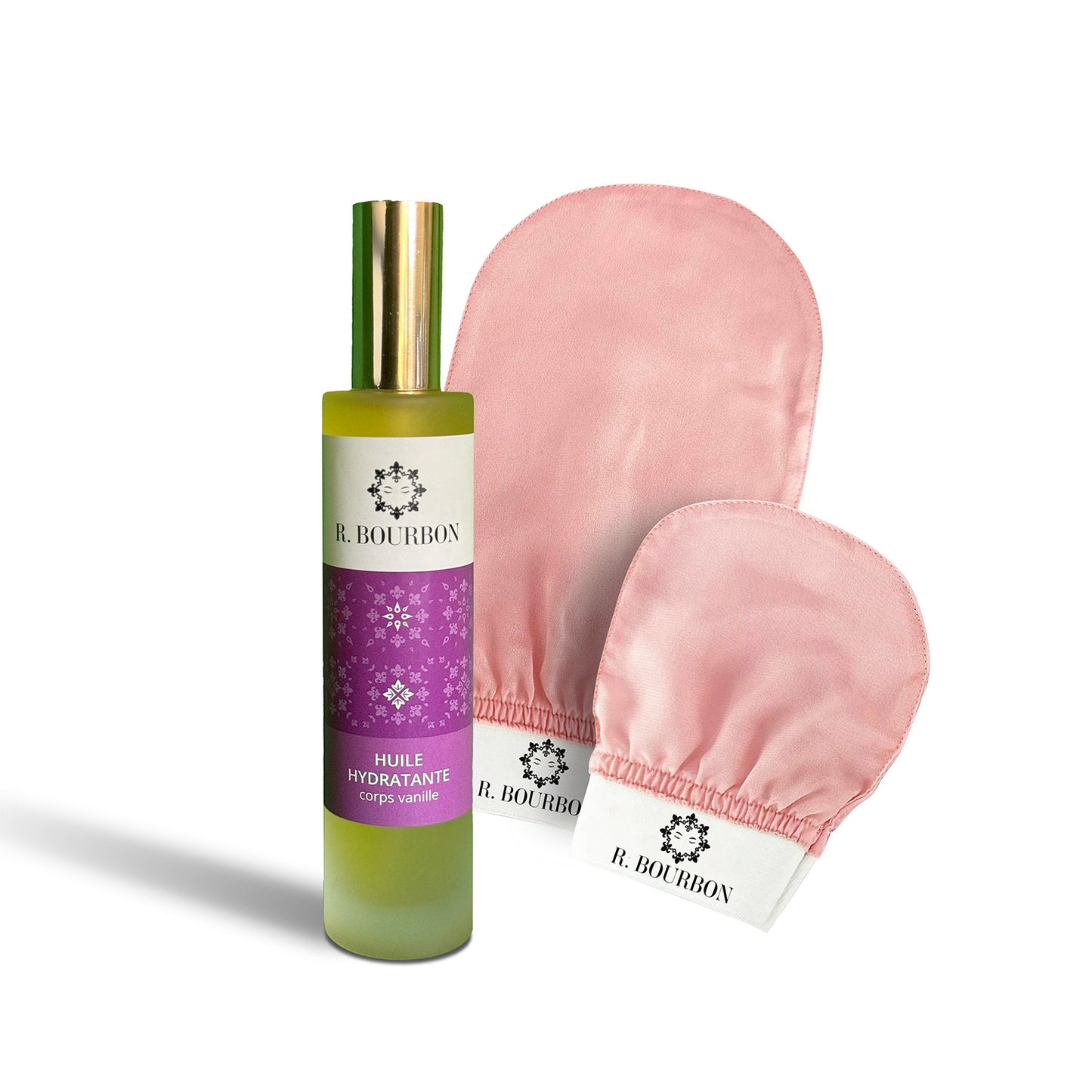 Box Promotionnelle : Huile hydratante + Gants exfoliants